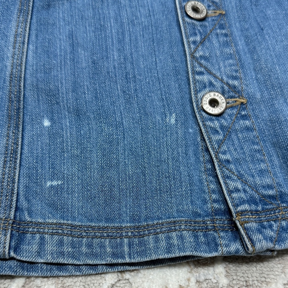 Eddie Bauer Medium Blue Denim A-Line Button-Front Skirt - Picture 6 of 9